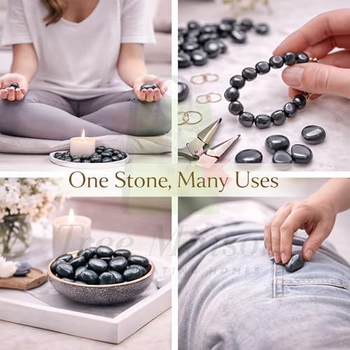 Image of Crystal Hematite Tumble Stone Pebble Tumbled Gemstone for Reiki Healing Vastu Correction Gravels for Aquarium Home Decor Garden Table 100 Gm