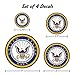 Officially Licensed U.S. Navy Decals - 4 Piece US Military Stickers for Truck or Car Windows, Phones, Tablets & Laptops – Small Large Decals 1.75 to 4 Inches