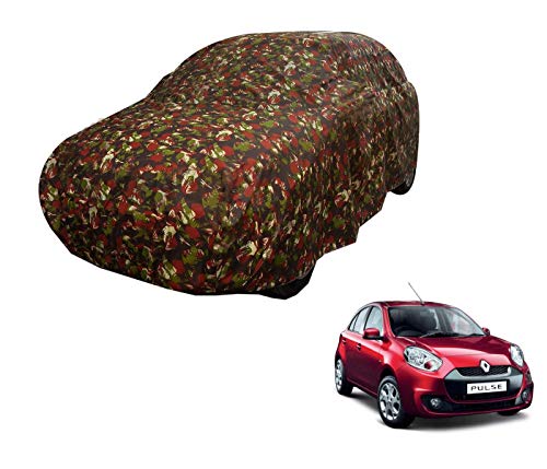 Image of Auto Hub Car Cover Compatible with Renault Pulse with Weather Proof, Triple Stitched, Pulse Car Cover Jungle Look