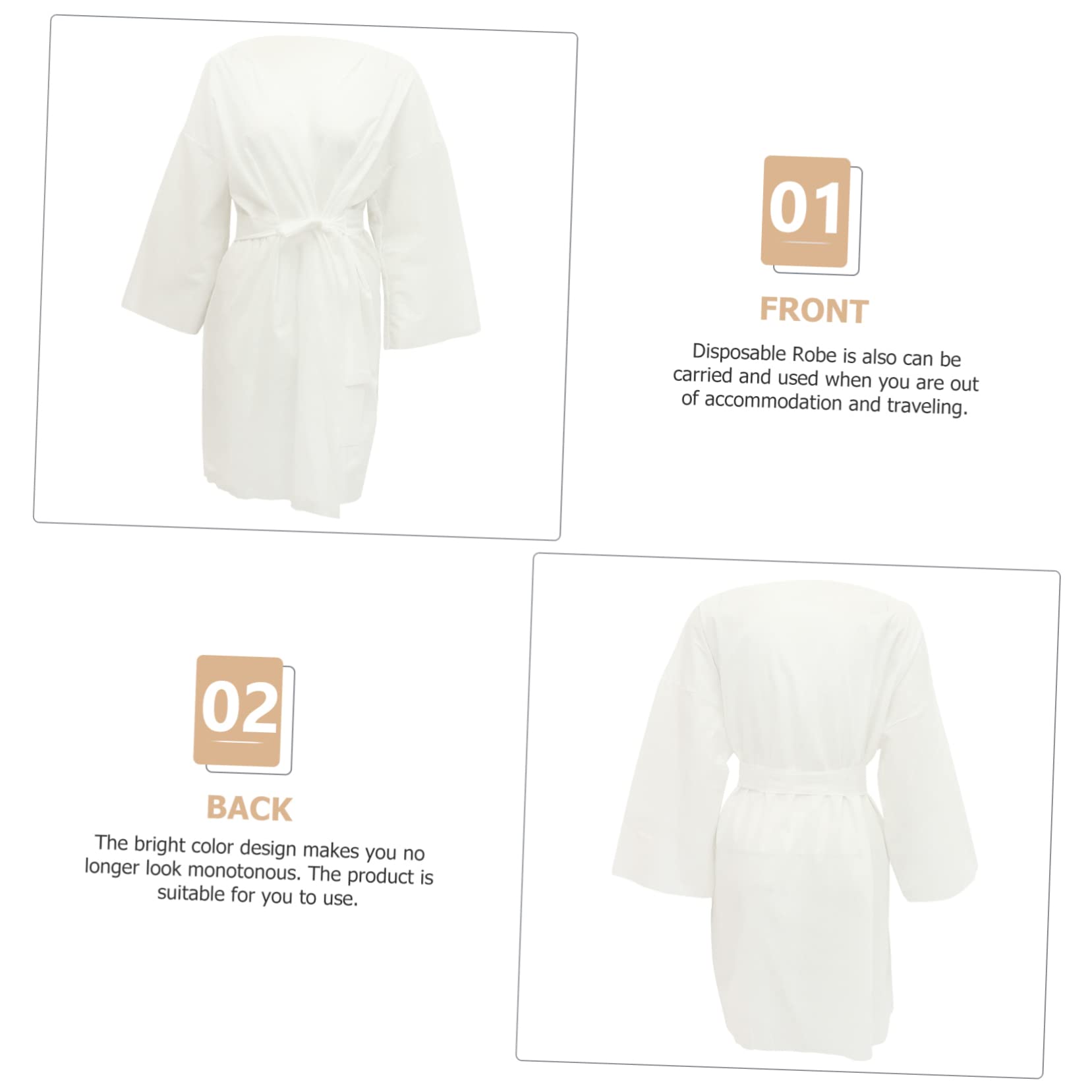 GAROZATION Sweat Steaming Robe Disposable Sweat Wrap Salon Supplies Spa Accessories Polyester Cotton Comfortable Single Use Bathrobe White