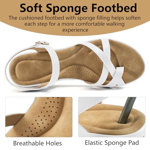 Aomigoct Dressy Womens Wedge Sandals: Comfortable Platform Work Sandals for Women 2025 - Casual Walking Wedding Shoes3