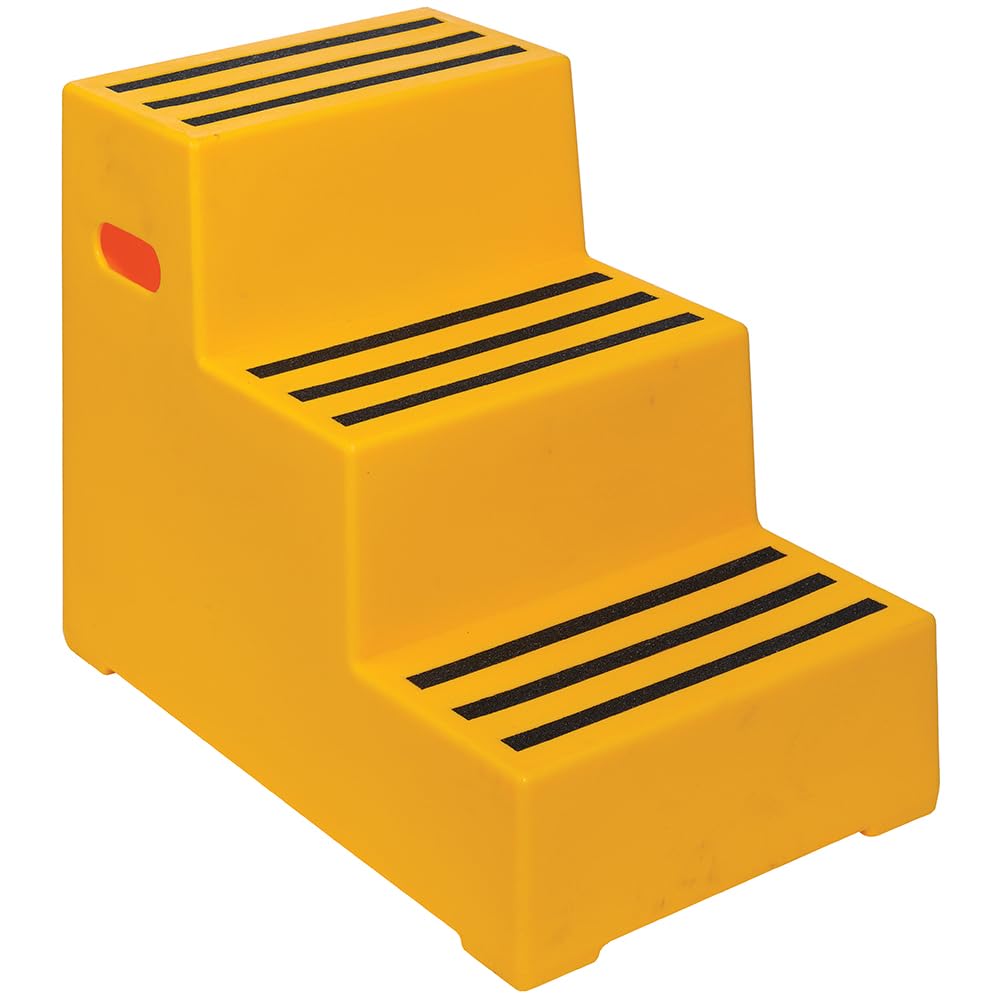 Panther Yellow 3 Tread Heavy Duty Plastic Moulded Safety Block Steps
