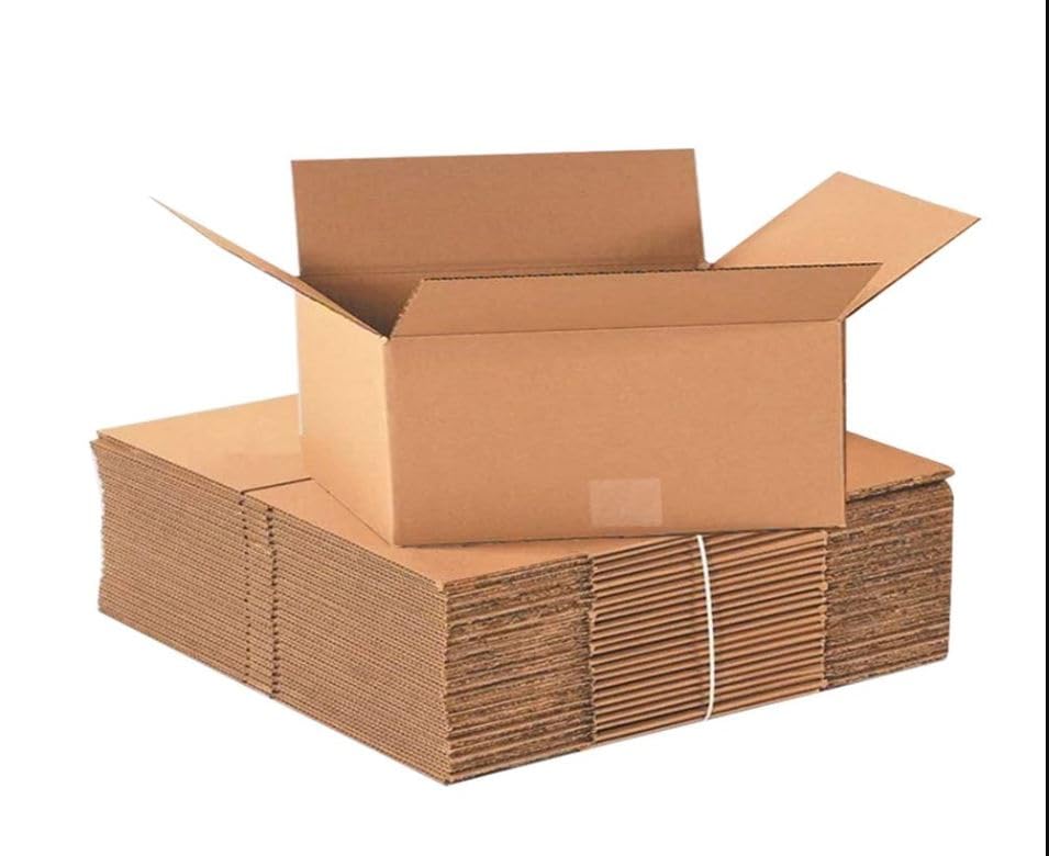 COOZO Brown Single Wall Box 12" x 9" x 6" Inch (305x229x152mm) Shipping Mailing Postal Parcel Easy to Assemble Cardboard Boxes/Boxes For Packing Moving House/Multiple Uses Box - Pack of 50