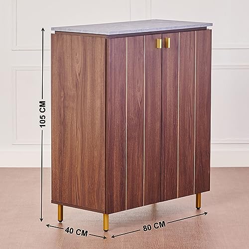 Image of Home Centre Roger 15 Pairs Shoe Cabinet - Brown