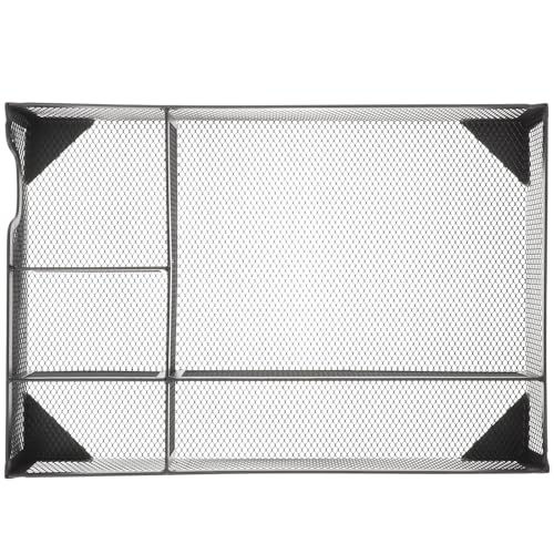 LEDMOMO 多機能メタル製オフィスファイルホルダー 書類仕切り付き 卓上ファイルオーガナイザー 事務机整理用雑誌 カタログ収納