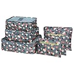 Vicloon Luggage Organizer, Travel Organizers, Suitcase Organizer Include Travel Packing Cubes and Compression Bags, Blue Grey, 40 * 30 * 13,31 * 28 * 13,30 * 20 * 13,34 * 27,26 * 26,25 * 16 cm