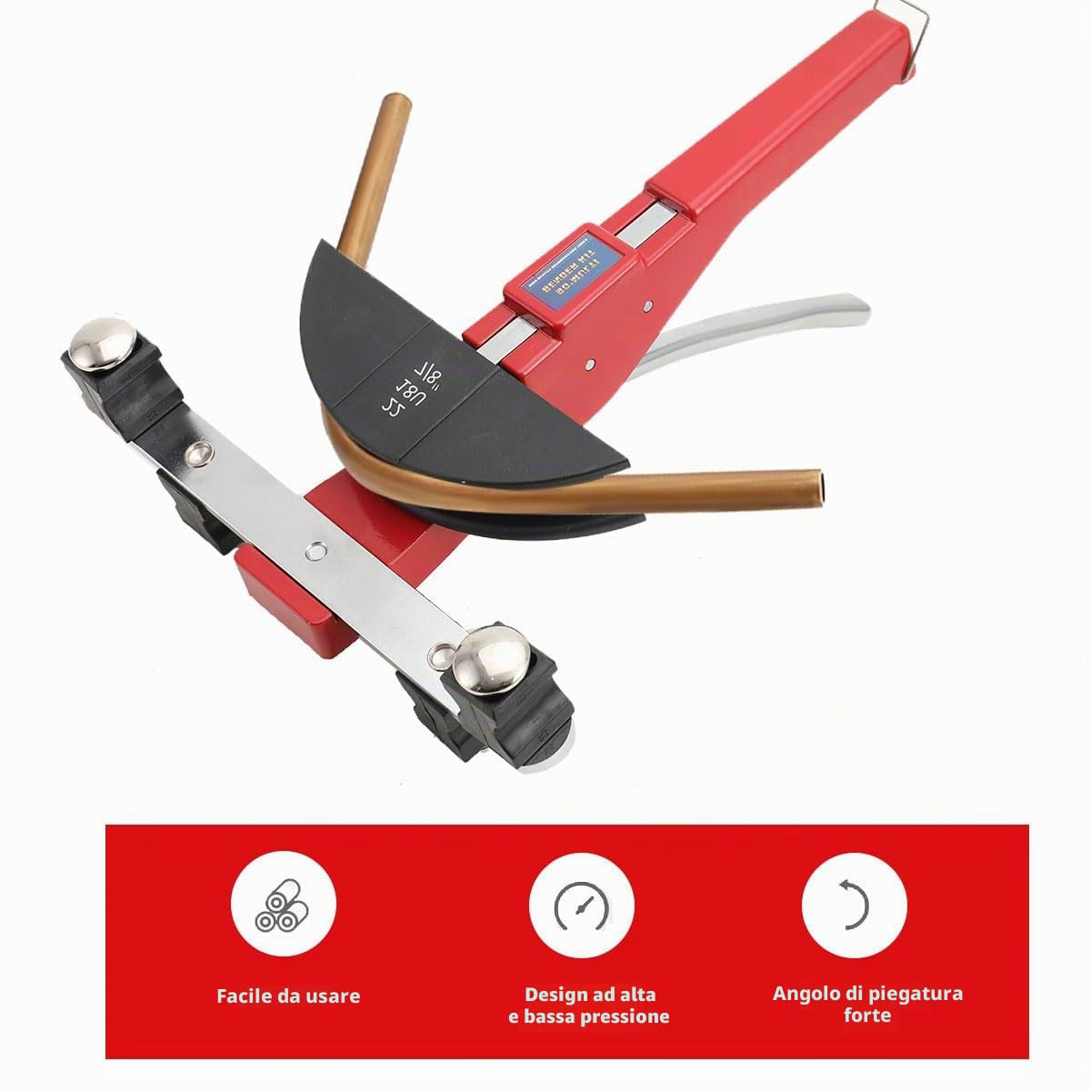 Piegatrice a Mano per Tubi in Rame e Alluminio, 6-22mm, 7 Ruote, Curvatubi Manuale Compatto Ergonomico per DIY, HVAC, Idraulica e Riparazioni