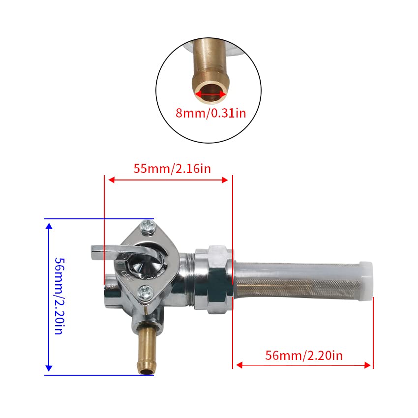 Gas Fuel Tank Switch Valve Petcock Fit OEM：62167-81, for Harley Davidson FLSTF Fat Boy for Harley Davidson FLSTF Softail Fat Boy, for Harley Davidson FLTCU Touring Tour Glide Classic Ultra