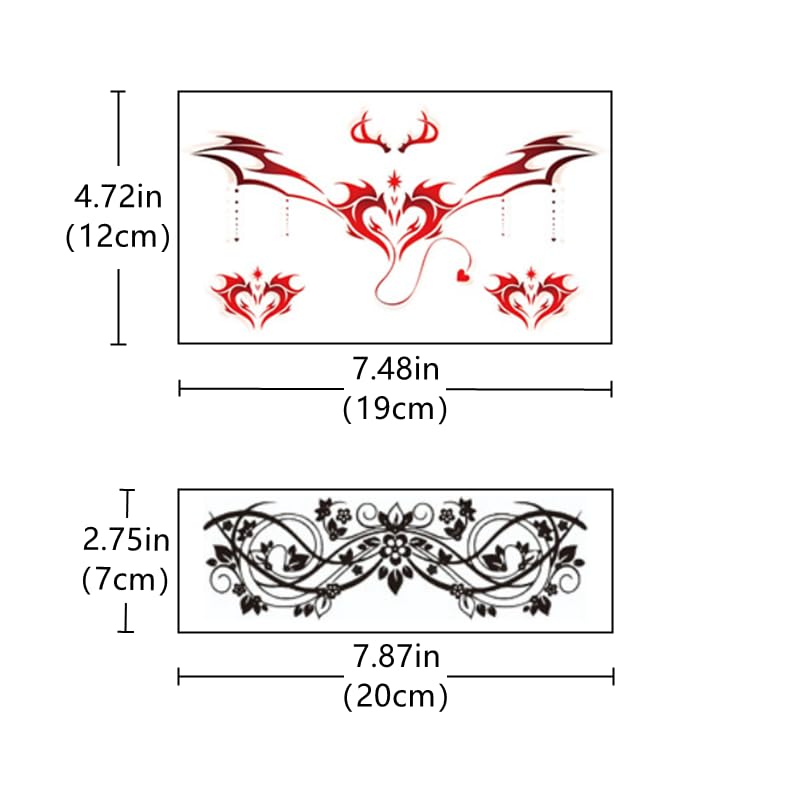 30 Sheet Temporary Tattoos Adult 2000s Girly Fake Tattoos Stickers Women Realistic Waterproof Tramp Stamp Temporary Tattoo for Bachelorette Birthday Favors Halloween Party Accessory image 4