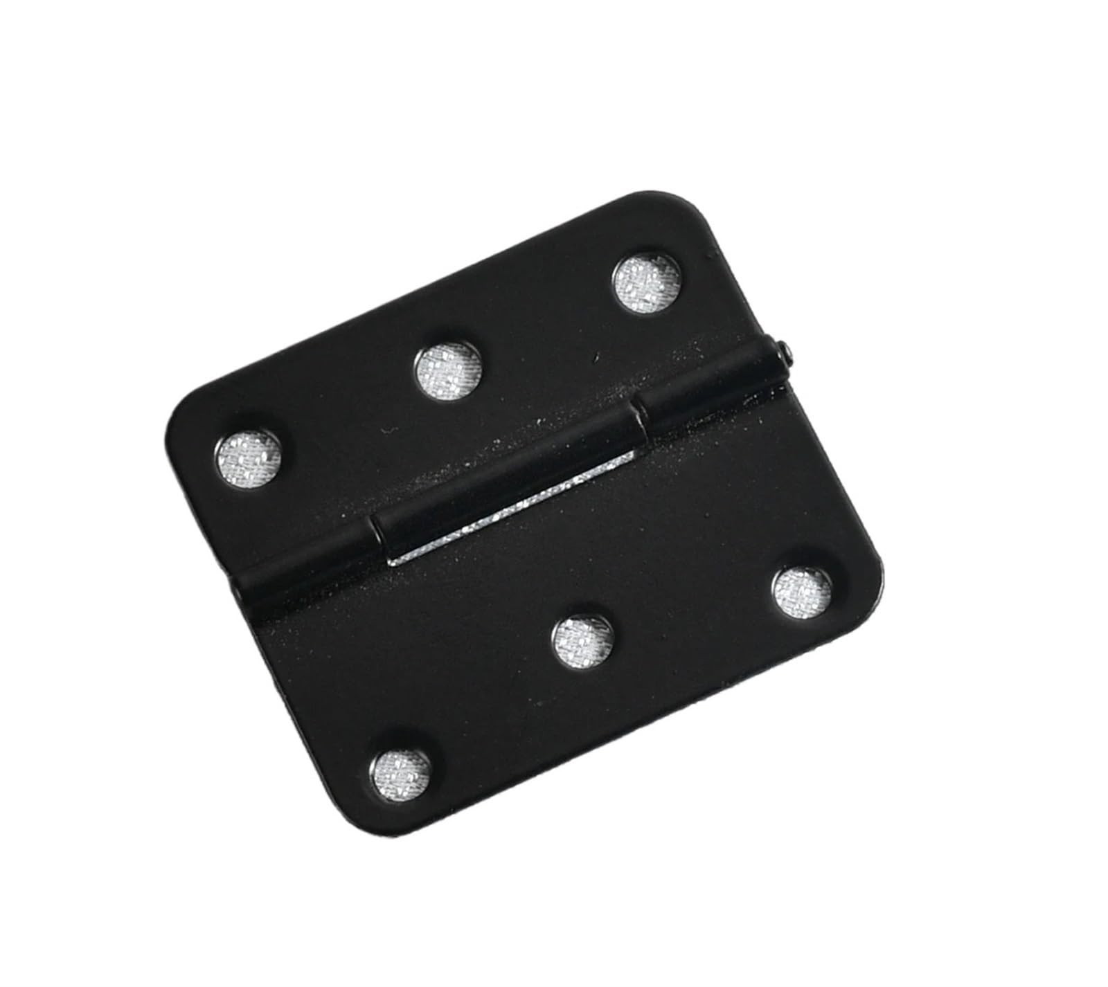 Charnière noire asymétrique à coins ronds pour une fixation stable de coffrets