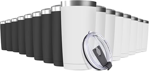 Miniatura 14 de Vaso de viaje de 20 oz, aislado al vacío, con tapa, de acero inoxidable, doble pared; taza térmica de café para el hogar, la oficina, al aire libre