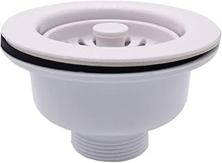 Qrity Lavello in ceramica Lavabo in marmo Colino con cestello per rifiuti profondo rimovibile, ø 114mm G1½