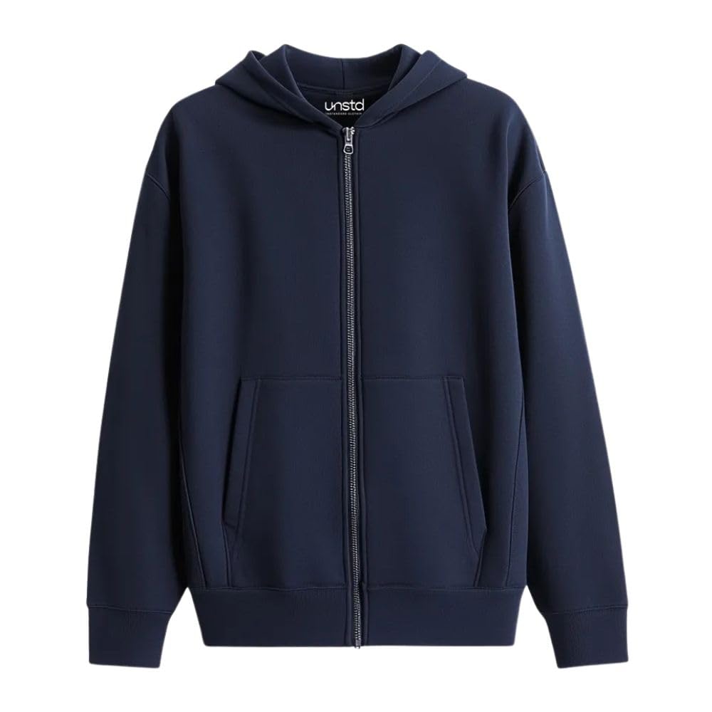 unstd Men Plus Size Cotton Zipper Hoodie Sweatshirt | Pure Cotton Full Sleeve Hooded Jacket-picture-31