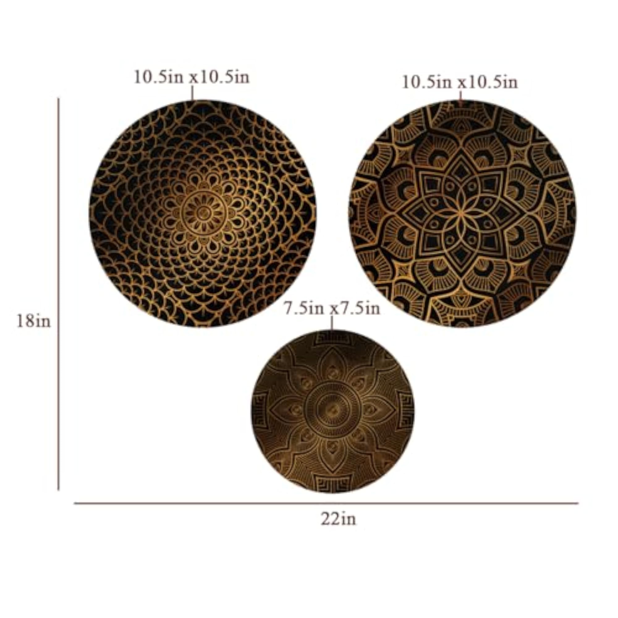 Ceramic Wall Plates with Beautiful Mandala Art, Wall Hanging
