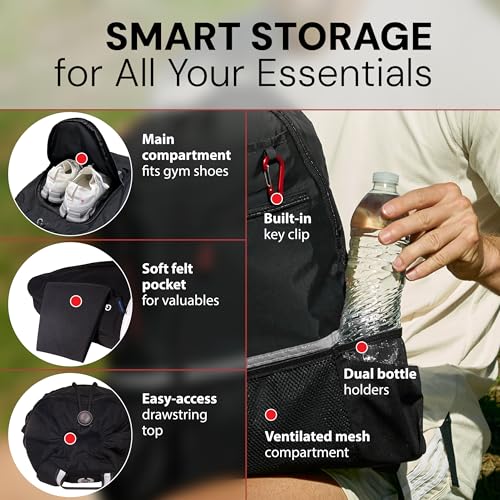 Image of GOGUS Hybrid Gym Backpack for Men & Women - 18L Sports Backpack with Dual Water Bottle Pockets, Mesh Compartment for Gym, Travel - Water Resistant & Reflective Trim Workout Bag