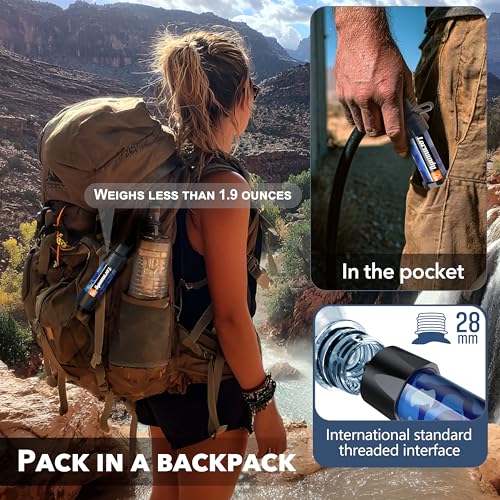 Image of Straw Water Filter 5 Pack - Outdoor Camping & Hiking Survival Gear Kit for Family Use, Ultra-Light Personal Filter Straws for Backpacking, Travel, Bug-Out Bags and Emergency Preparedness