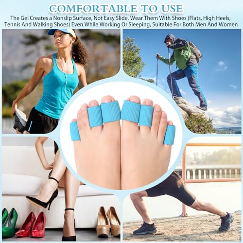 Image of Blulu 24 Pieces Toe Tubes 0.98 Inches Cushion Tube Corn Pads for Toes Sleeves Soft Gel Protectors for Cushions Corns Blisters Calluses 3 Size(Blue,Assorted Sizes)
