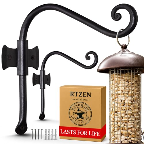 RTZEN Plant Hangers Outdoor or Indoor - Wrought Iron Metal