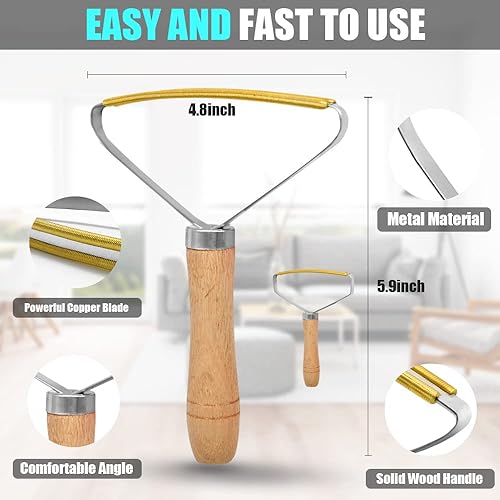 Miniatura 3 de 3 unidades de removedor de pelo de mascotas, removedor de pelusas, rastrillo de alfombra, limpiador de pelusas, raspador de alfombras, removedor