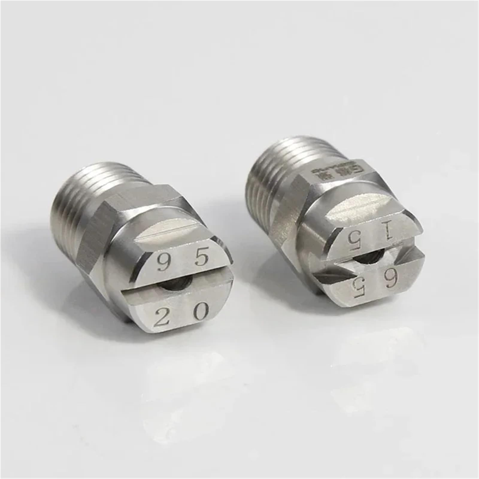 10 boquillas de abanico de acero inoxidable 304, 1/8 1/4 3/8 1/2 rosca exterior, ángulo de pulverización 65 80 95 110, boquilla de atomización de alta presión (ángulo de pulverización 80,02-0,91