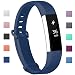 Fundro Fitbit Alta Bands, Soft Silicone Replacement Classic Bands Available in Varied Colors with Secure Buckle for Fitbit Alta HR and Fitbit Alta (C# 1-Pack Navy Blue, Large (7.1"-8.3"))