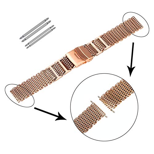 Bracelets en acier inoxydable 20mm 22mm 24mm or rose bleu - 4