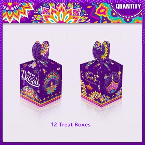 KYMY-Diwali-Treat-Boxes-12pcs-Happy-Diwali-Goodie-Candy-Gift-Boxes-for-Snack-Sugar-Chocolate-India-Festival-of-Lights-Gift-Boxes-Diwali-Decorations-for-India-Festival-Party-Favor
