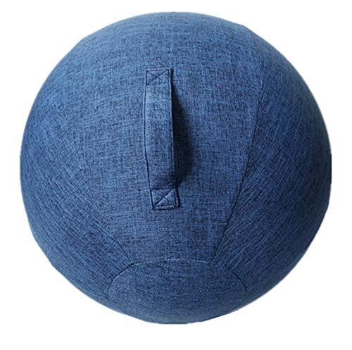 MeTikTok Leinen Yoga Ball, Balance Ball Abdeckung Und Unterer Gymnastikball Für Yoga Gym Zubehör Pilatesball 65Cm Pilates Ball,Blau Cover