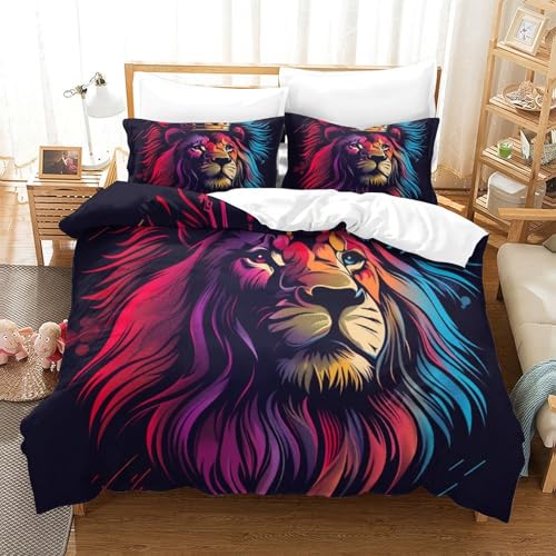 Housse de couette 260x220 lion en microfibre zippée ultra douce - 2