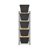 MonsterRAX 5-Tier NSF Heavy Duty Bin Rack for 27-Gal Totes, Black