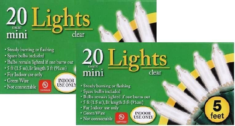 20 Count Mini Light Clear 2 Pack