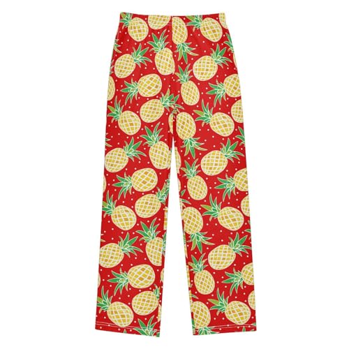 Golden Pineapple Boys Long Pants Soft Trousers Elastic Waist Kids Lounge Bottoms with Pockets S-XL