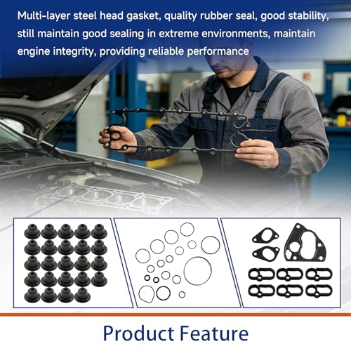 Image of GXYWADY Engine Cylinder Head Gasket Set AJ126 Replacement for Jaguar XE XJ F-Type Land Rover 3.0L V6