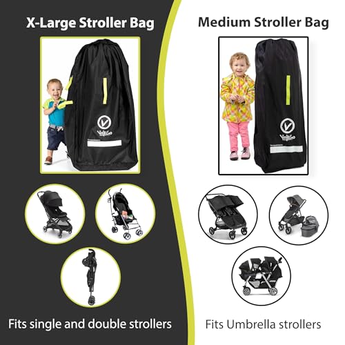 V VOLKGO Stroller Bag for Airplane Travel Large Gate Check Double Stroller Pram Travel Bag - Image 2