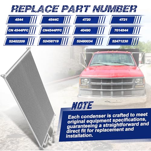 Image of Air Conditioning A /C Condenser Compatible with Chevrolet & GMC Models # 4544, 7014544, 52402209, 52458719, 52480034, 52471230