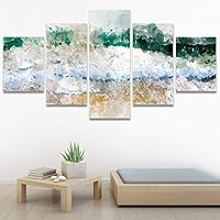 SIGNWIN 5 Panel Canvas Wall Art Modern Art Contemporary Digital Art Dramatic Geometric Multicolor Patterns for Home Decorations Ready to Hang - 60