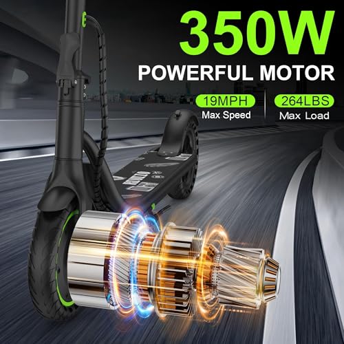 Image of Electric Scooter, 19 MPH, 15 to 21 Miles Long Range, 350W Motor, Foldable E Scooter for Teens Adults Big Kids-Scooter with App, 8.5-inch Tires and Dual Braking
