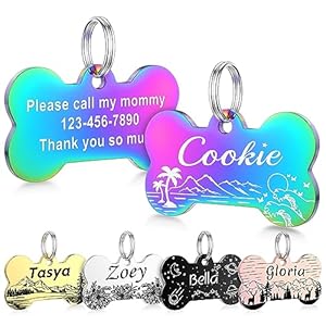 GISUREY Personalisierte Hundemarke Knochenform