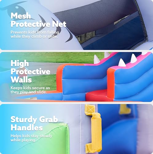 image for SLOOSH Inflatable Water Slide Park for Kids Backyard - 6 in 1 Blow Up 