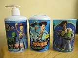 3 Pc Toy Story Bath Set - Dispenser - Toothbrush Holder - Cup