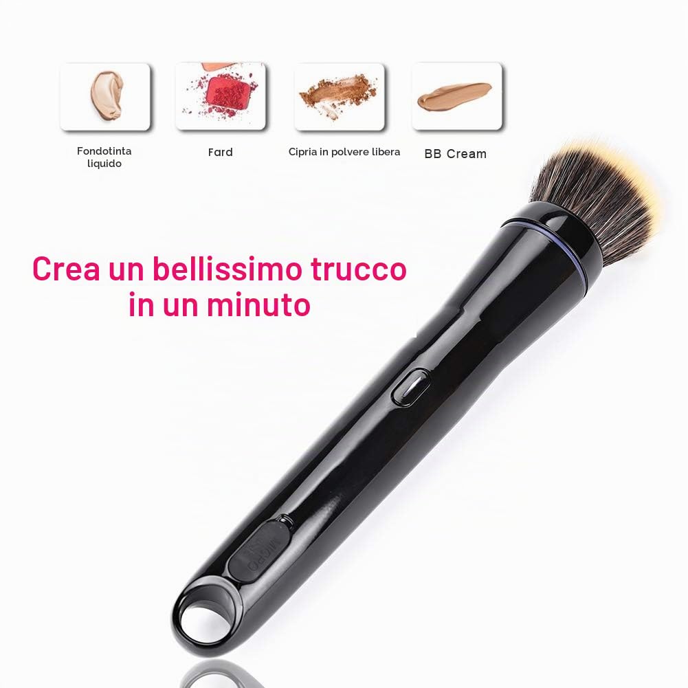 Pennelli per trucco elettrici rotanti a 360°, ideali per fondotinta in polvere e crema, strumenti di bellezza professionali per un’applicazione uniforme sul viso