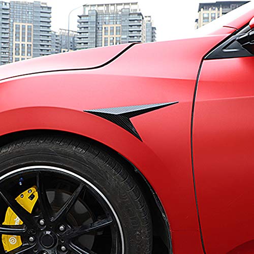 Btuty Lábio da asa lateral do spoiler para carro 2 peças em formato de folha de fibra de carbono pre