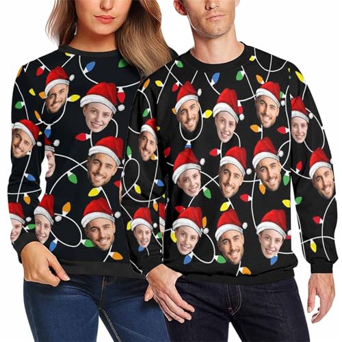 Custom Face Christmas Sweater Sweatshirt for Men Women