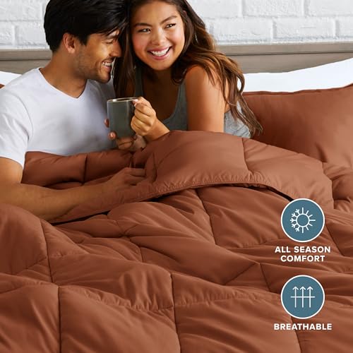 Image of Bare Home Comforter Set - Queen Size - Ultra-Soft - Goose Down Alternative - Premium 1800 Series - All Season Warmth (Queen, Terracotta)