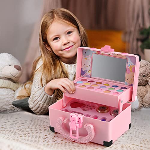 Kit de maquiagem infantil para menina - conjunto de maquiagem lavável real brinquedo cosmético com e
