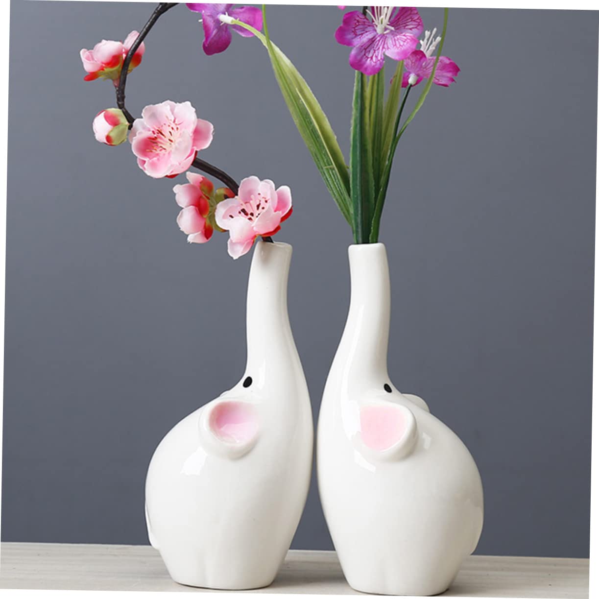 象の形の陶器花瓶 Amazon.co.jp: DOITOOL 象の陶器植木鉢 白い花瓶 動物形セラミック装飾