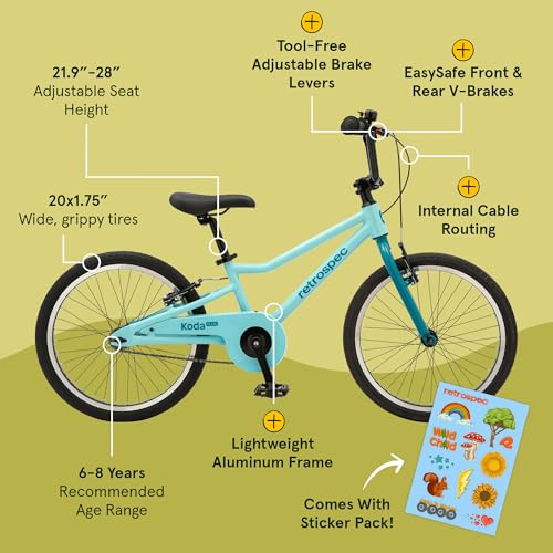 Image of Retrospec Koda Plus Kids Bike for Boys & Girls Ages 6-8 Years - Children's Bicycle, Adjustable Seat & Handlebars