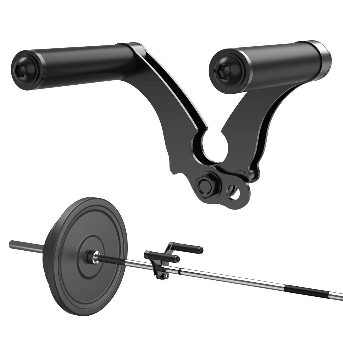 Doble fila D, mango de mina en V para barra de barra, accesorio de cable de mango para entrenamiento de pesas con mango de goma an