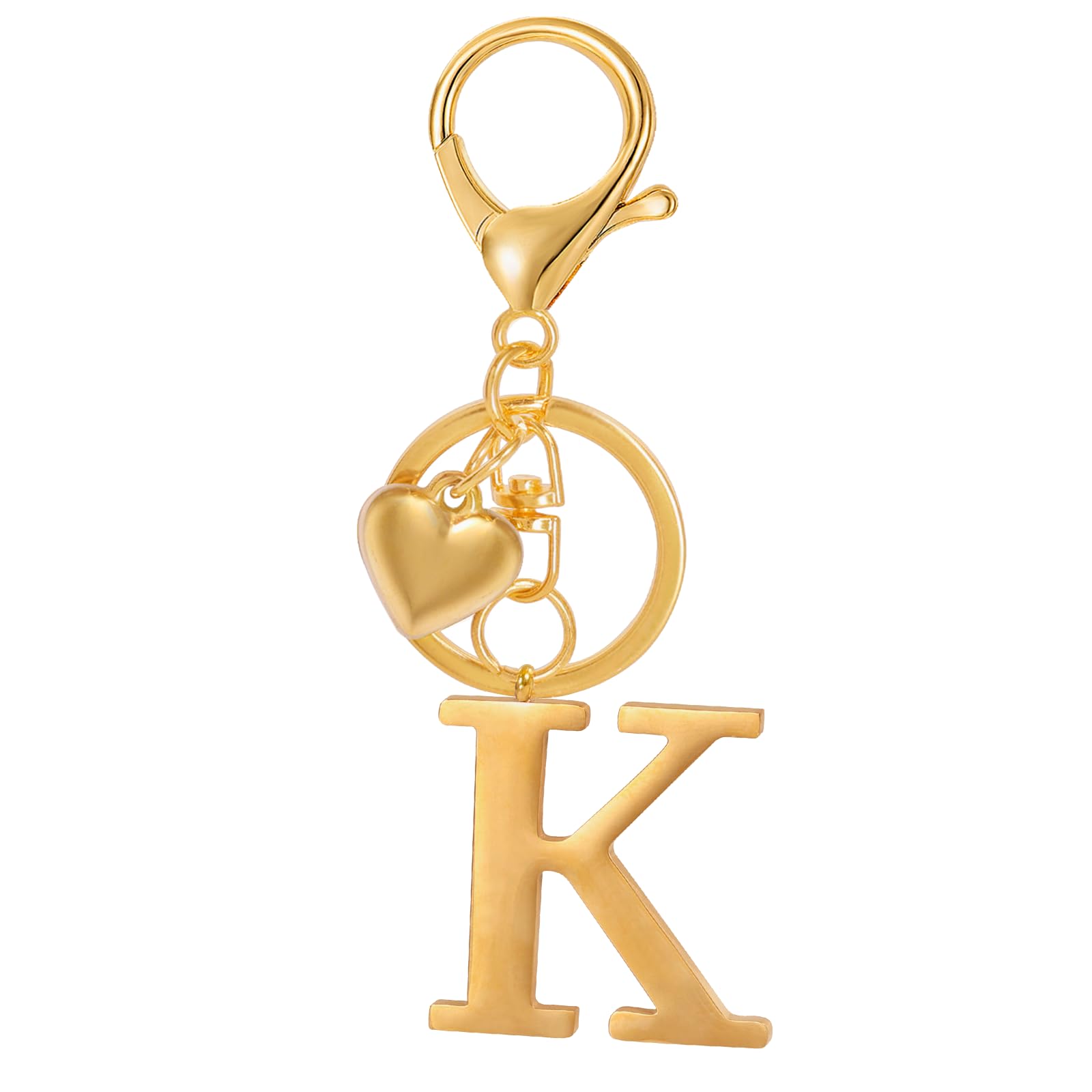MWOOT Schlüsselanhänger aus Edelstahl, Buchstaben Namensanhänger, Letter Keychain, Geschenk für Männer und Frauen