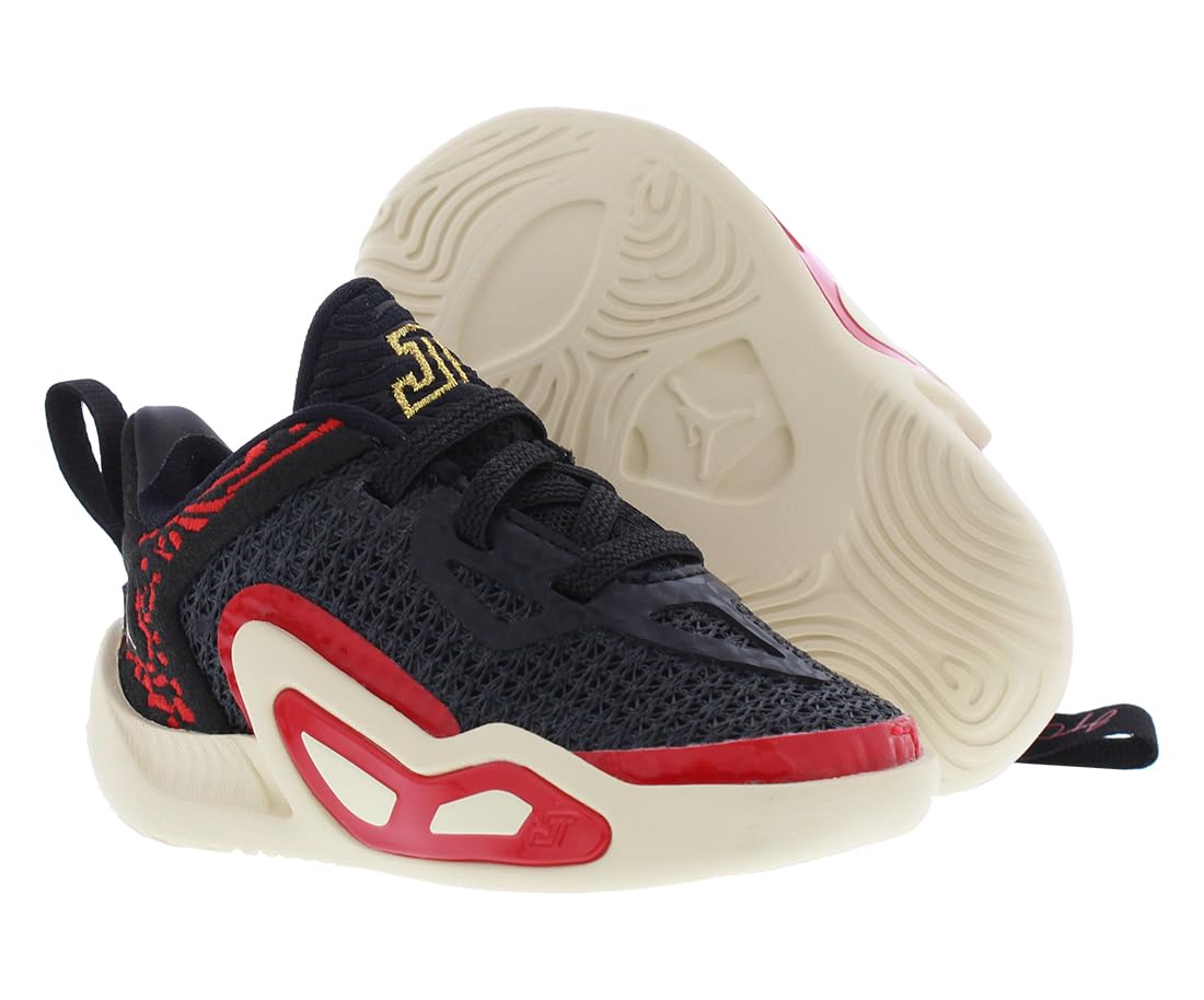 Jordan Baby Boy's Tatum 1 (Infant/Toddler) Black/Metallic Gold/University Red/Beach 10 Toddler M